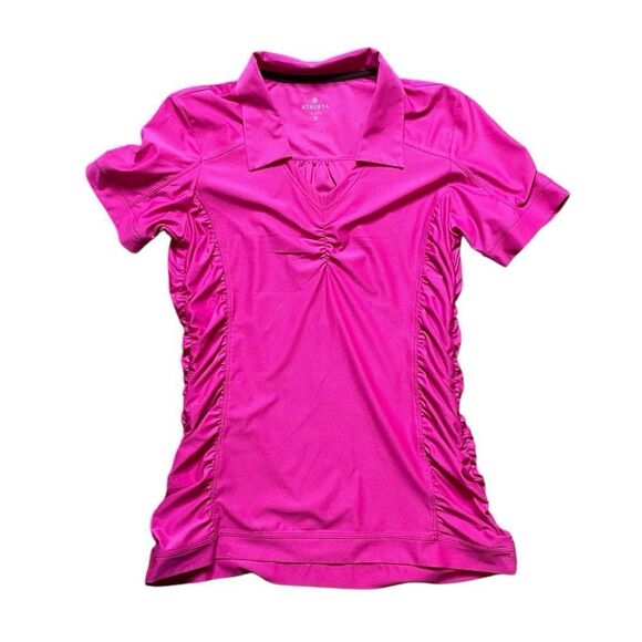 ATHLETA Birdie Polo Shirt Pink Size Small - Picture 2 of 7